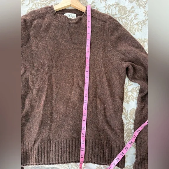 J.Crew Brushed Wool Crewneck Sweater Hairy Shetland Heather in Brown - Picture 7 of 7